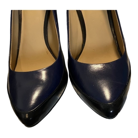 Ann Taylor Two-Tone Pumps Dark Blue Black Pointed Toe 6.5 - Picture 7 of 10